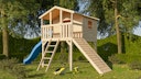 Akubi Stelzenhaus Benjamin mit Rutsche und Holzrampe