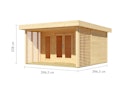 Karibu Gartenhaus Chione - 38 mm mit Terrasse & erhöhter Schneelast (300 kg/m²)