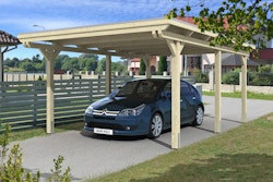 Skan Holz Emsland Flachdach Carport-404x604cm-unbehandelt Holzcarport