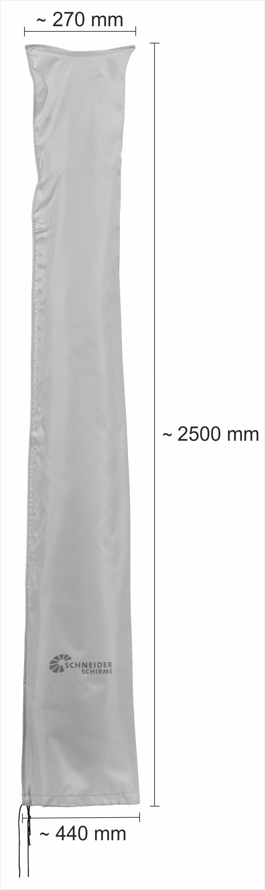 Schneider Schutzhülle für Schirme bis ca. Ø 400 cm, 100 % Polyester Silbergrau