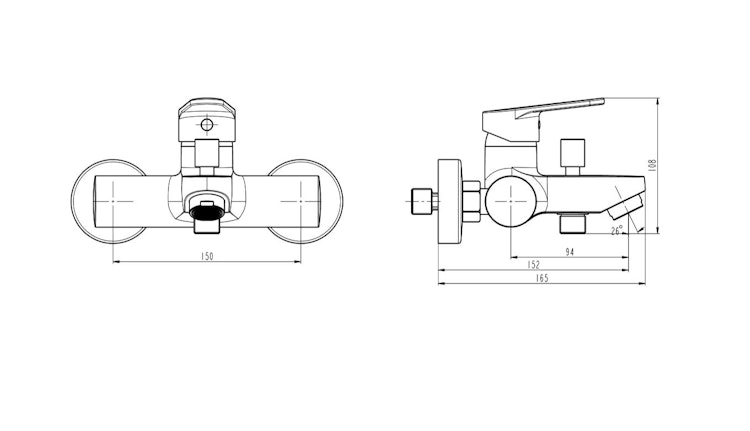 Design-Wannenfüllarmatur FUTURA, Chrom