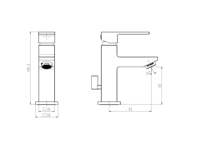 Design-Waschtischarmatur TOKYO II, Chrom