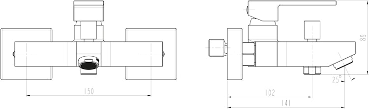 Design-Wannenfüllarmatur TOKYO II, Chrom