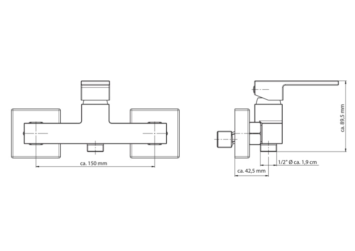 Design-Duscharmatur TOKYO II, Chrom