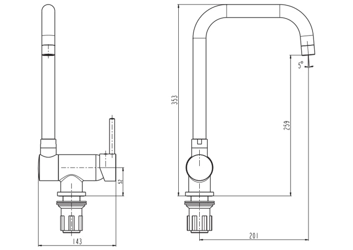 Design-Spültischarmatur WINDOW, Chrom