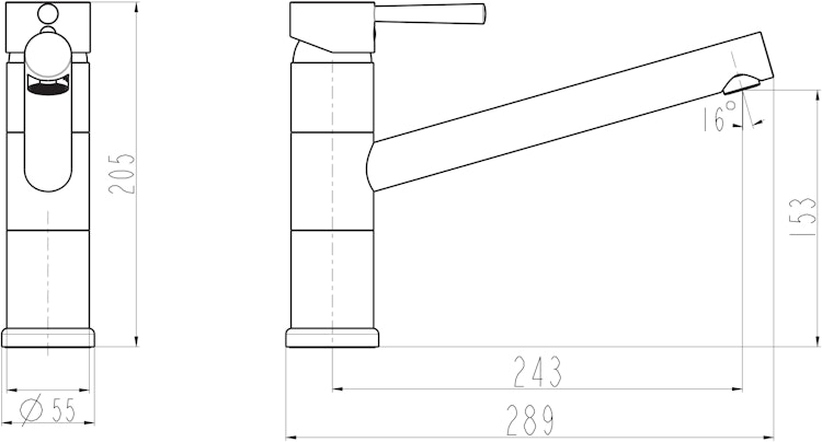 Design-Spültischarmatur UNICORN, Chrom