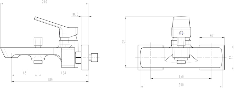 Design-Wannenfüllarmatur STILO, Chrom