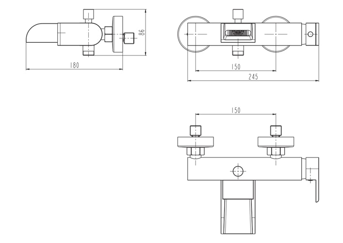 Design-Wannenfüllarmatur IDROVIA, Chrom