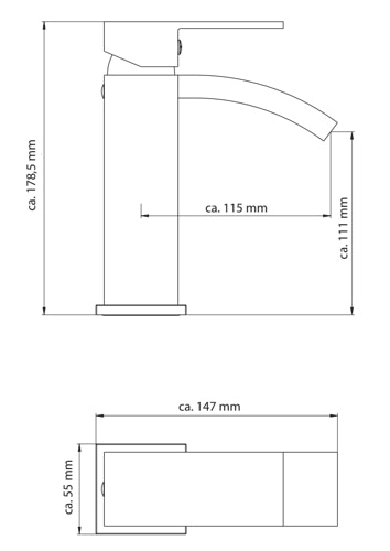 Design-Waschtischarmatur CASCATA, Chrom