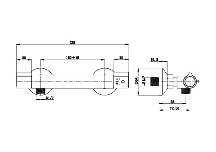 Thermostat-Duscharmatur VICO, Chrom