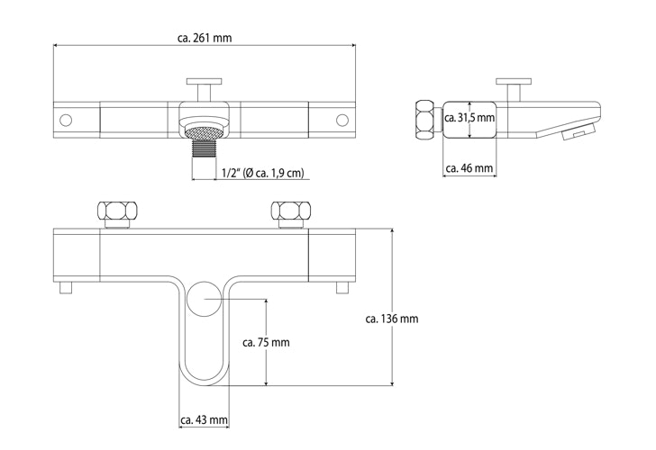 Thermostat-Wannenfüllarmatur SIGNO, Chrom