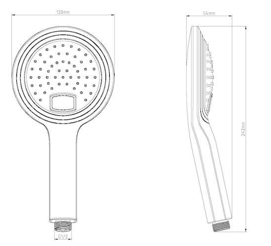 LED-Handbrause POLARIS, Chrom/Weiß Bild