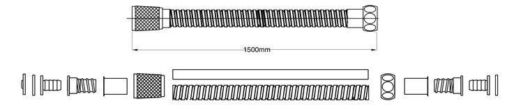 Metall-Brauseschlauch HOGAFLEX Edelstahl 