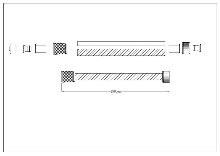 Brauseschlauch HOGAFLEX Kunststoff 150 cm Wasserspardichtung Weiß