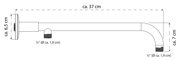 Anschlussbogen LYON 37 cm, Chrom