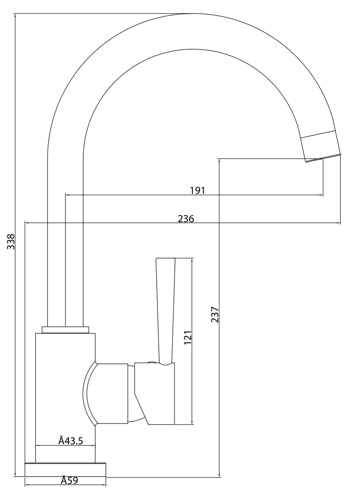 Design-Spültischarmatur CORNWALL Niederdruck, Edelstahloptik