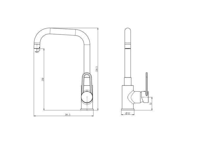 Design-Spültischarmatur RING mit Bogenauslauf, Chrom