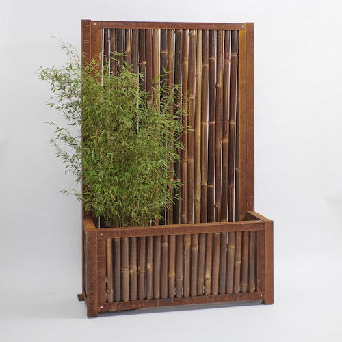 BambusBASIS Hochbeet mit Sichtschutz Profile Corten