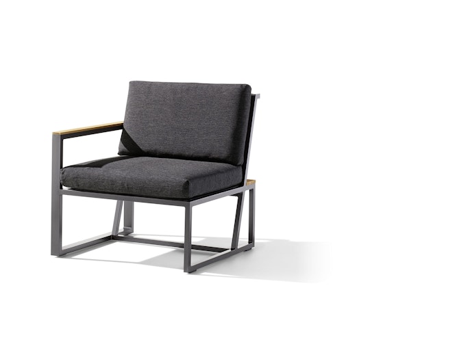 Sieger Seitenteil links HAVANNA, Aluminium Eisengrau / Kunststoffgewebe / Sunproof (100 % Polypropylen) Grau - Abverkauf