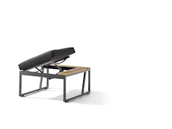 Sieger Eckteil HAVANNA mit verstellbarem Sitz, Aluminium Eisengrau / Kunststoffgewebe / Sunproof (100 % Polypropylen) Grau