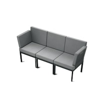 Sieger 3-Sitzer Sofa LUGO, Aluminium Eisengrau / Kissen Sunproof (100 % Polypropylen) Hellgrau