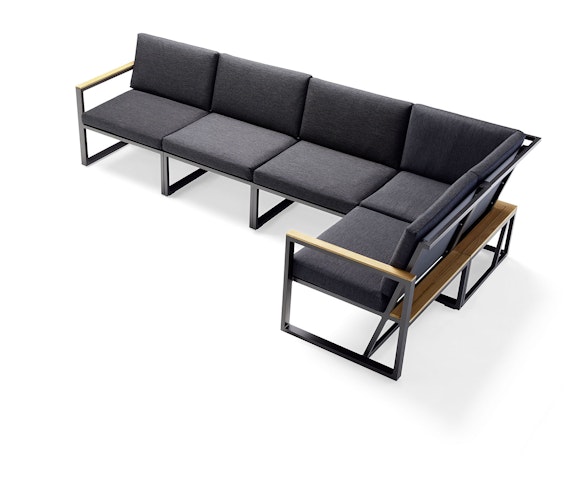 Sieger Seitenteil links HAVANNA, Aluminium Eisengrau / Kunststoffgewebe / Sunproof (100 % Polypropylen) Grau - Abverkauf