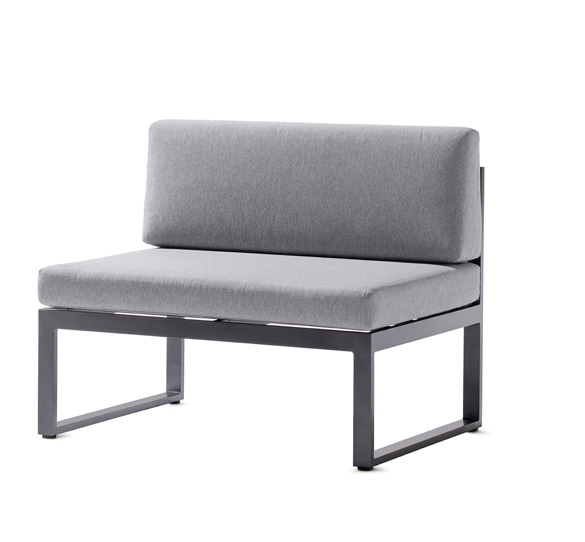Vorschaubild Galerie Sieger 1,5-Sitzer ADELAIDE, Aluminium Eisengrau / Sunproof (100 % Polypropylen) Hellgrau
