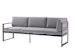 Sieger 3-Sitzer Sofa ADELAIDE, Aluminium Eisengrau / Sunproof (100 % Polypropylen) HellgrauBild