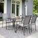 Sieger Dining-Set MERAN, Tisch + 4 Stühle, Stahl / Aluminium / Polytec (HPL) / TextiluxBild