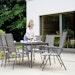 Sieger Dining-Set SIRIO, Tisch + 6 Stühle, Aluminium / Polytec (HPL) / TextiluxBild