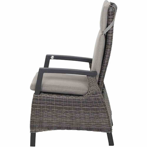 Siena Garden Dining Sessel CORIDO MOVE, Aluminium Anthrazit / Gardino-Geflecht Charcoal Grey / Kissen 100 % Polypropylen Taupe meliert - Abverkauf