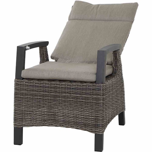 Siena Garden Dining Sessel CORIDO MOVE, Aluminium Anthrazit / Gardino-Geflecht Charcoal Grey / Kissen 100 % Polypropylen Taupe meliert - Abverkauf