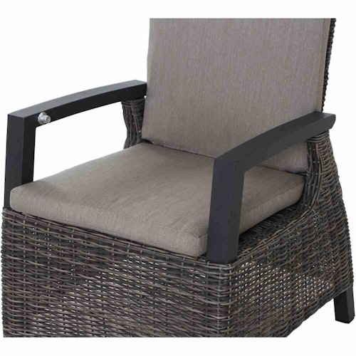 Siena Garden Dining Sessel CORIDO MOVE, Aluminium Anthrazit / Gardino-Geflecht Charcoal Grey / Kissen 100 % Polypropylen Taupe meliert - Abverkauf