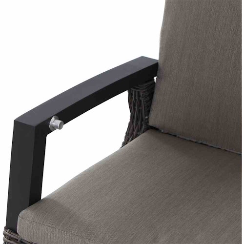 Siena Garden Dining Sessel CORIDO MOVE, Aluminium Anthrazit / Gardino-Geflecht Charcoal Grey / Kissen 100 % Polypropylen Taupe meliert - Abverkauf