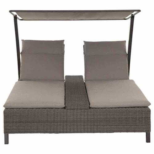 Siena Garden Loungeinsel CORIDO, Aluminium Anthrazit / Polyrattan Charcoal Grey / Kissen 100 % Polypropylen Taupe meliert - Abverkauf