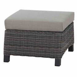Siena Garden Loungehocker CORIDO, Aluminium Anthrazit / Polyrattan Charcoal Grey / Kissen 100 % Polypropylen Taupe meliert