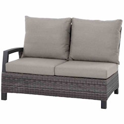 Siena Garden Rechtsmodul CORIDO, Aluminium Anthrazit / Polyrattan Charcoal Grey / Kissen 100 % Polypropylen Taupe meliert