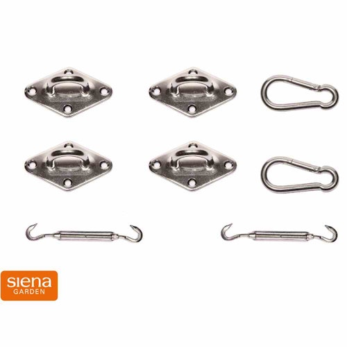 Siena Garden Zubehör Set SOLINO für 4-eckige Sonnensegel - Abverkauf