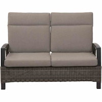 Siena Garden 2-Sitzer Sofa CORIDO, Aluminium Anthrazit / Polyrattan Charcoal Grey / Kissen 100 % Polypropylen Taupe meliert