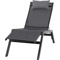 Siena Garden Sonnenliege MIAMI, Aluminium Anthrazit / Kunststoffgewebe Grau