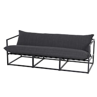 Siena Garden 3-Sitzer Sofa MONZA, Aluminium Anthrazit / Kissen 100 % Polypropylen Jeans Grau