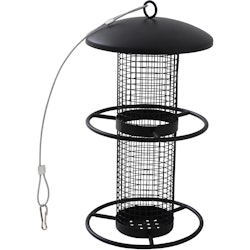 Siena Garden Vogelfuttersäule Matt Black für Nüsse, 26 cm