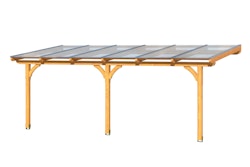 Skan Holz Terrassenüberdachung Rimini Douglasie mit Mittelpfosten Breite 648 cm