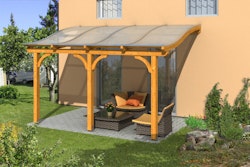 Skan Holz Terrassenüberdachung Venezia mit Mittelpfosten Breite 434 cm