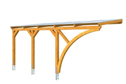 Skan Holz Wandanbau-Carport Eifel mit Einfahrtsbogen 300 x 541 cm