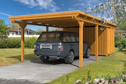 Skan Holz Emsland - Flachdach Carport aus Leimholz Breite 404 cm