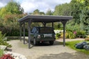 Vorschaubild Skan Holz Spessart- Flachdach Einzelcarport aus Leimholz Breite 355 cm Bild