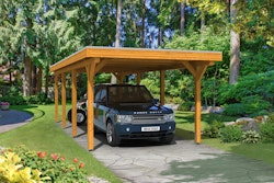 Skan Holz Spessart- Flachdach Einzelcarport aus Leimholz Breite 355 cm