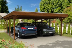 Skan Holz Spessart- Flachdach Doppelcarport aus Leimholz Breite 611 cm