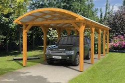 Skan Holz Franken - Bogendach Einzelcarport aus Leimholz Breite 376 cm